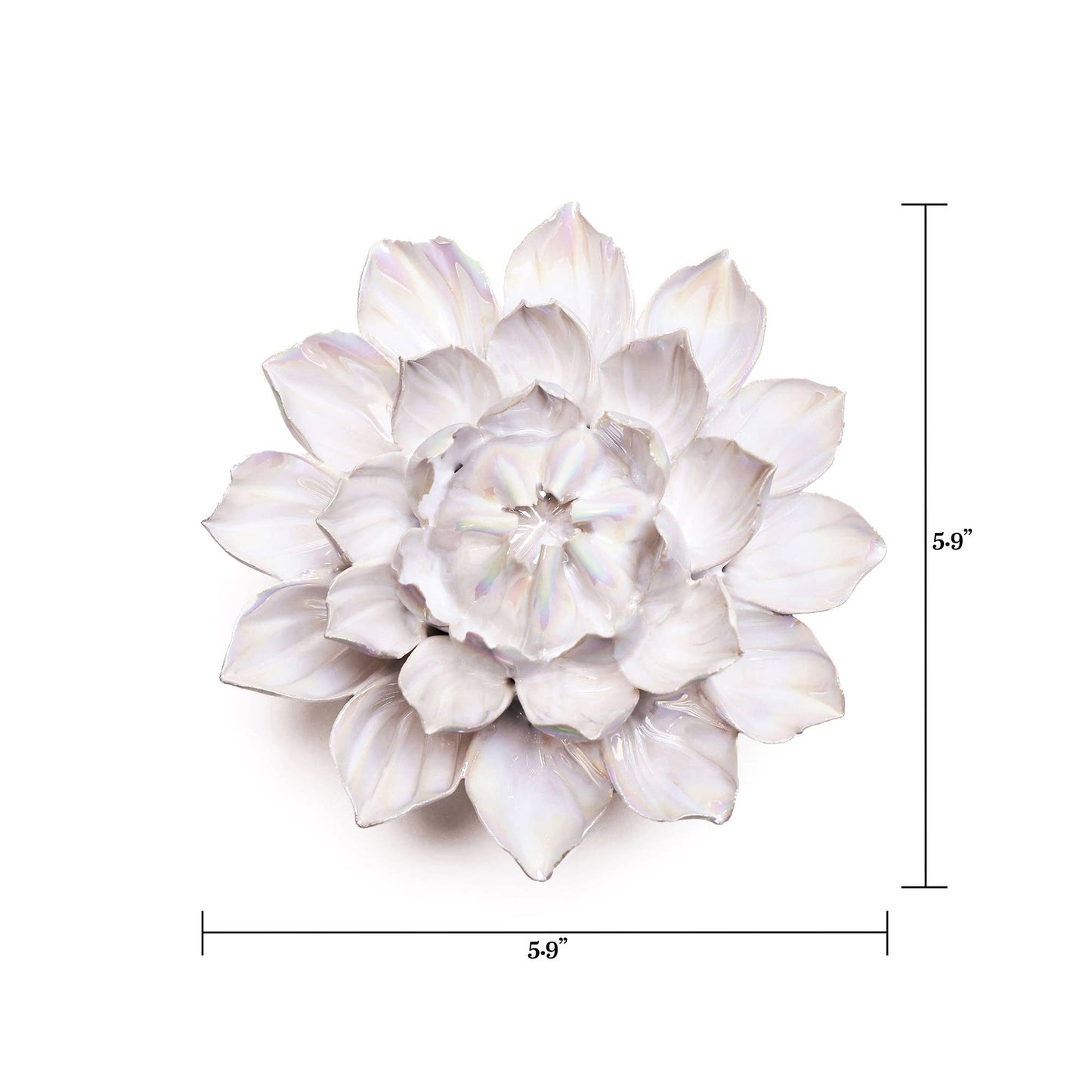 White Ceramic Flowers For Tabletop Or Wall Hanging: Ivory Ranunculus