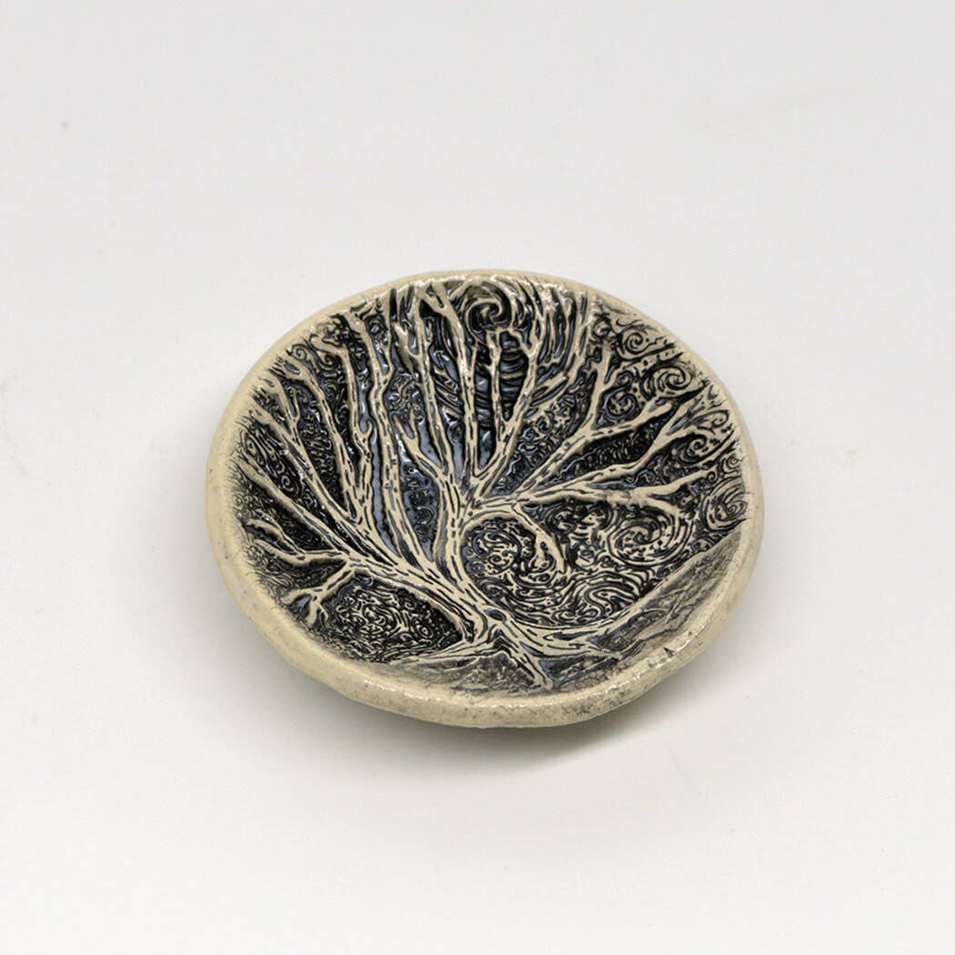 Pottery Dish Bowl - Tree Moon