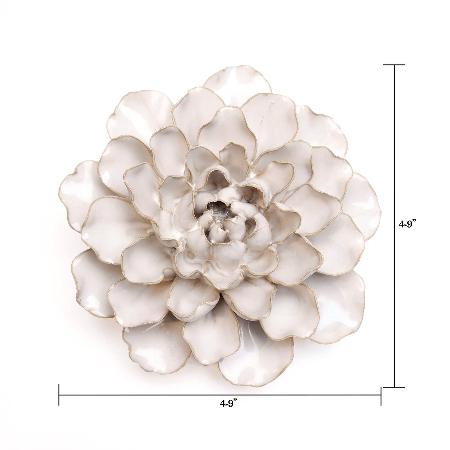 White Ceramic Flowers For Tabletop Or Wall Hanging: Ivory Ranunculus