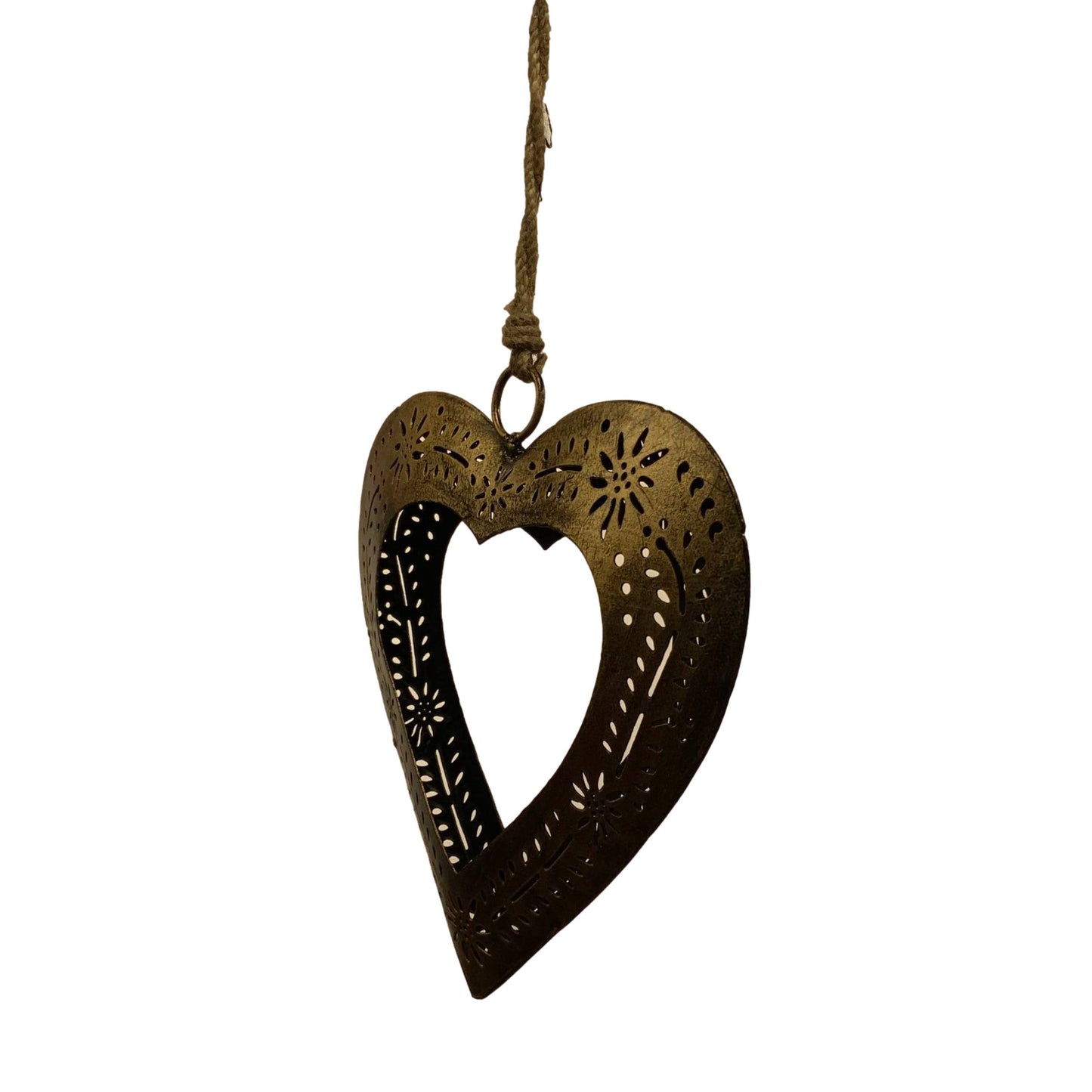 Laser Cut Metal Heart Hanging Pendent Christmas Ornament