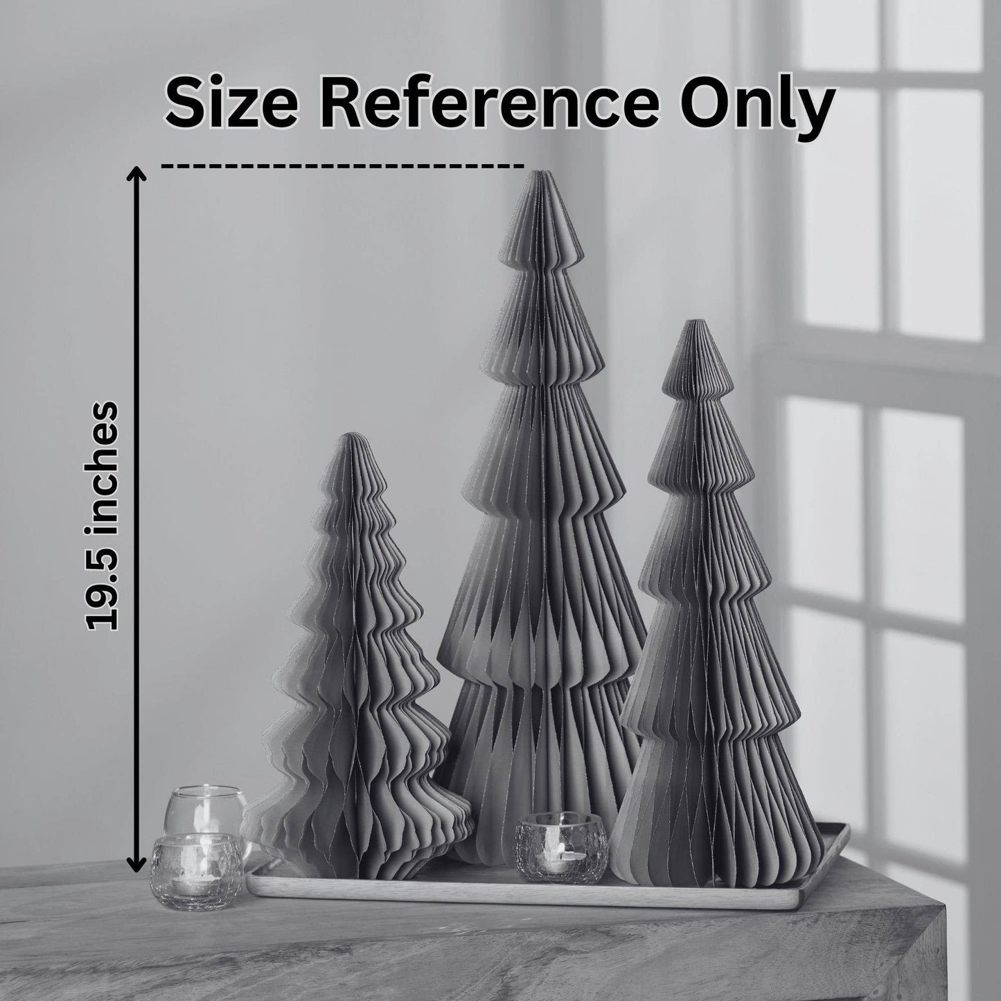 Honeycomb trees, vintage folding paper, Christmas