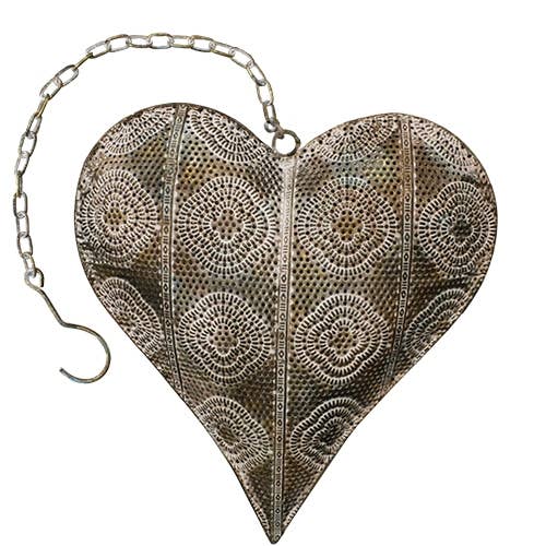 Ashia Metal Heart Decor Gold, Sage & White - FMA276