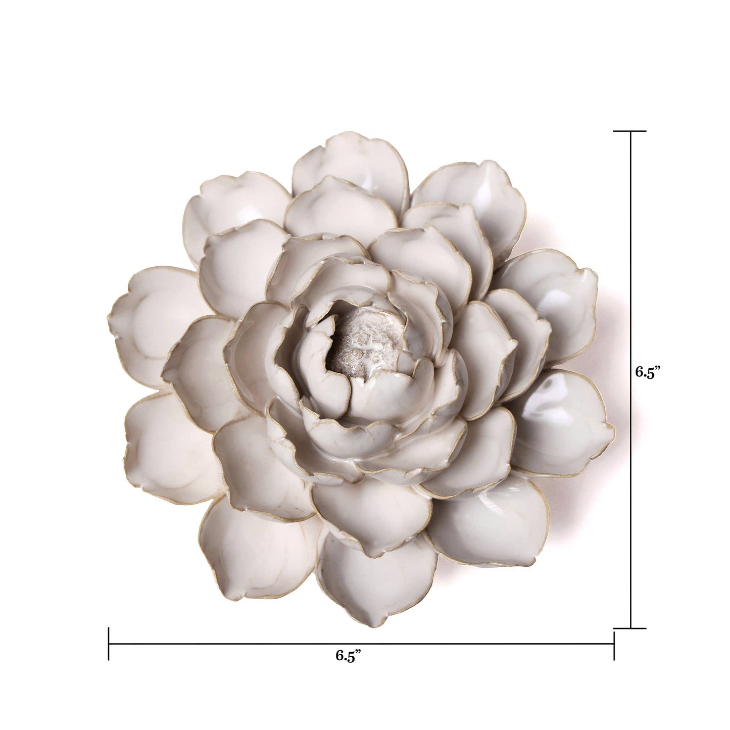 White Ceramic Flowers For Tabletop Or Wall Hanging: Ivory Ranunculus