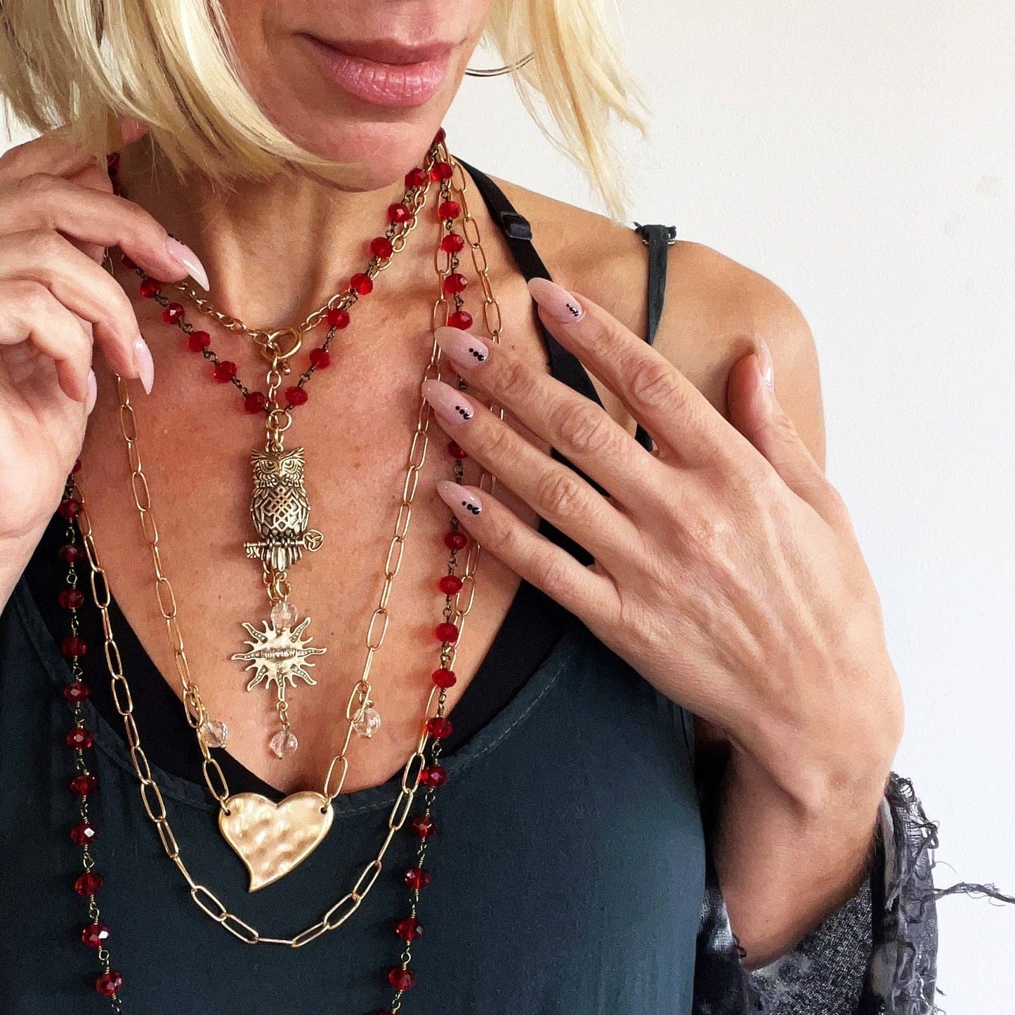 WARRIOR | SUN | Choker & Pendant Necklace: Silver / XS/S 15"