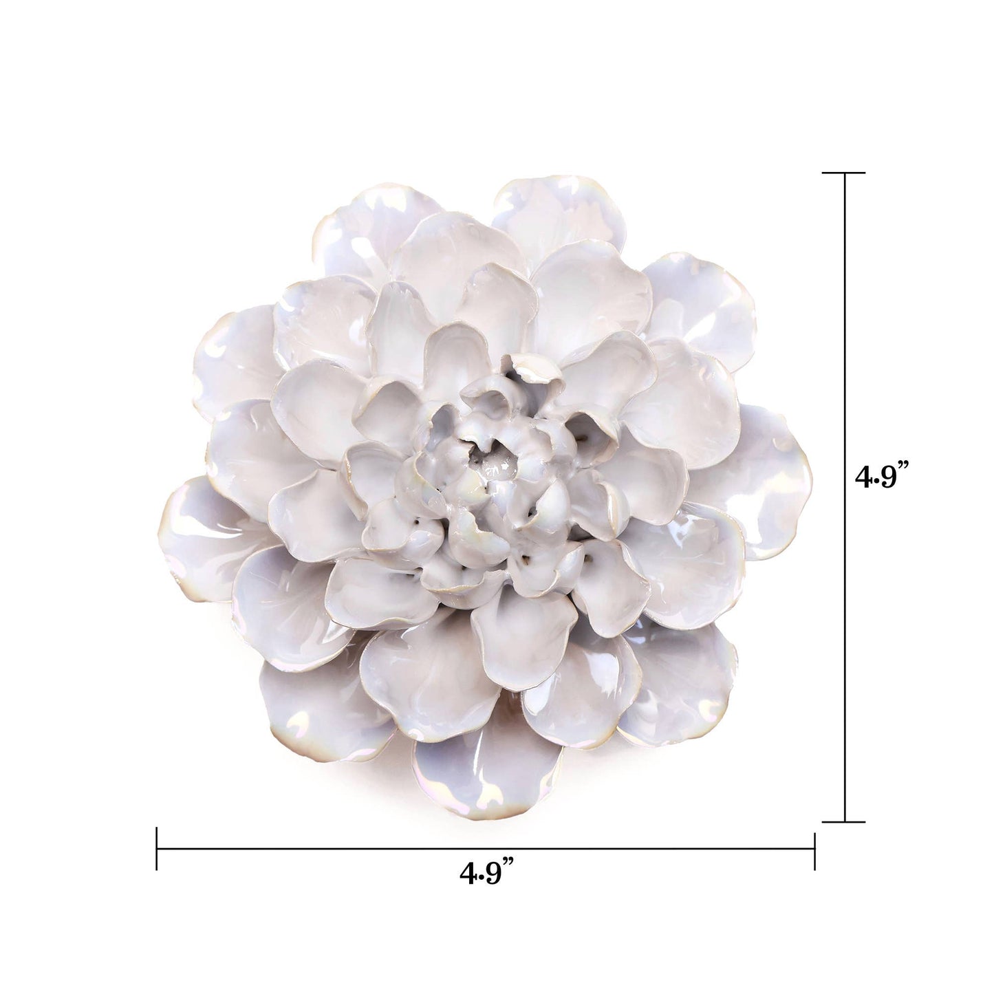 White Ceramic Flowers For Tabletop Or Wall Hanging: Ivory Ranunculus