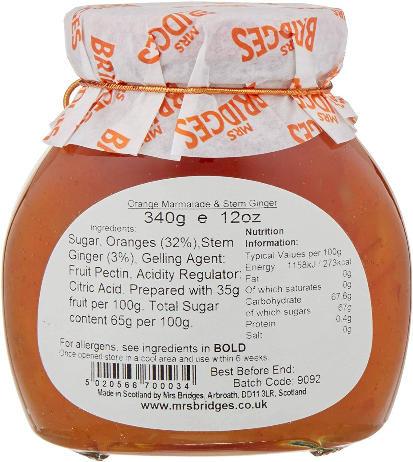Orange Marmalade with Stem Ginger