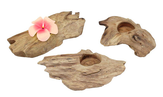 Teak Tea Light Candle Holder - LS003