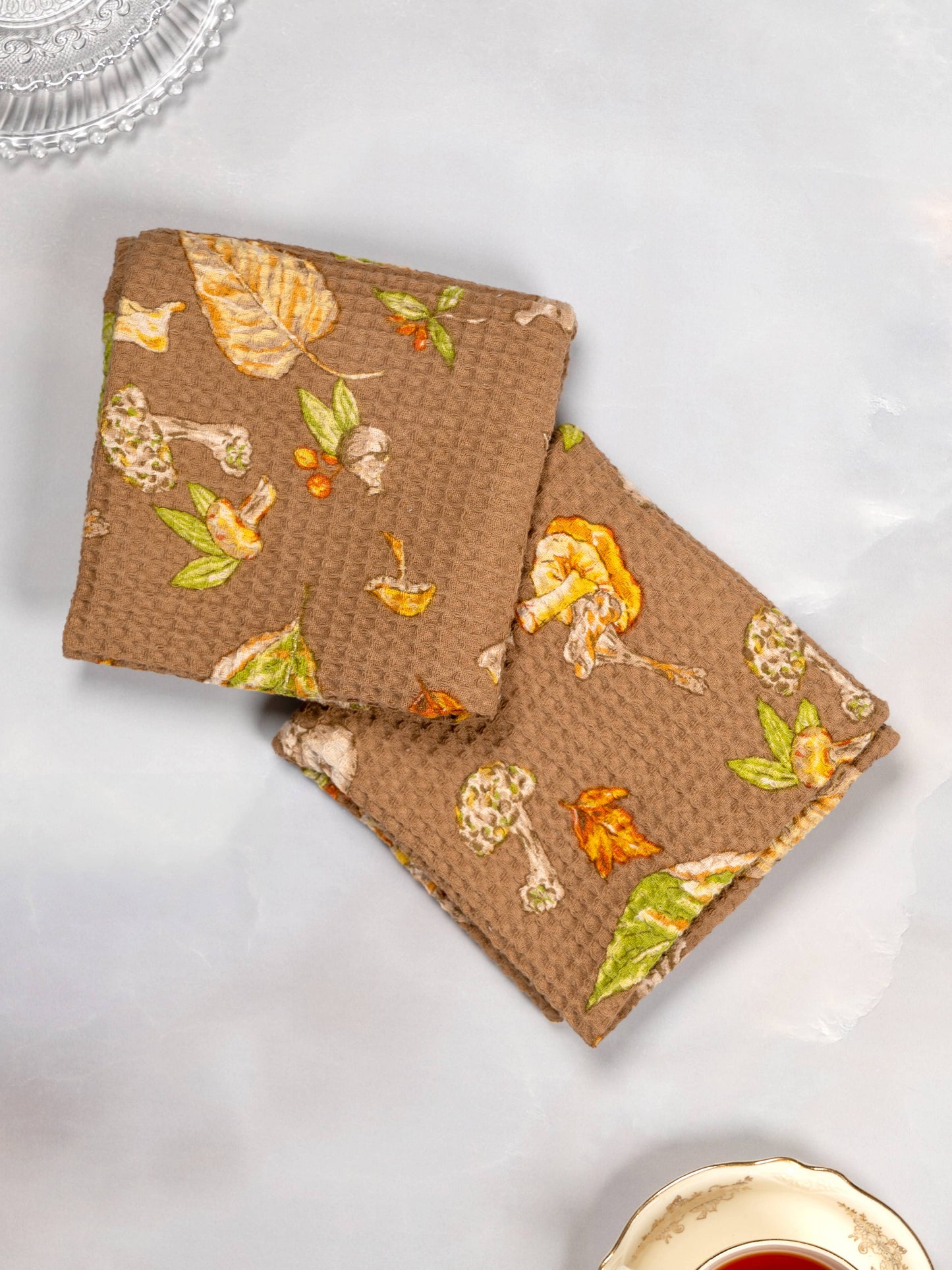 Mushroom Forager Tea Towel Tan