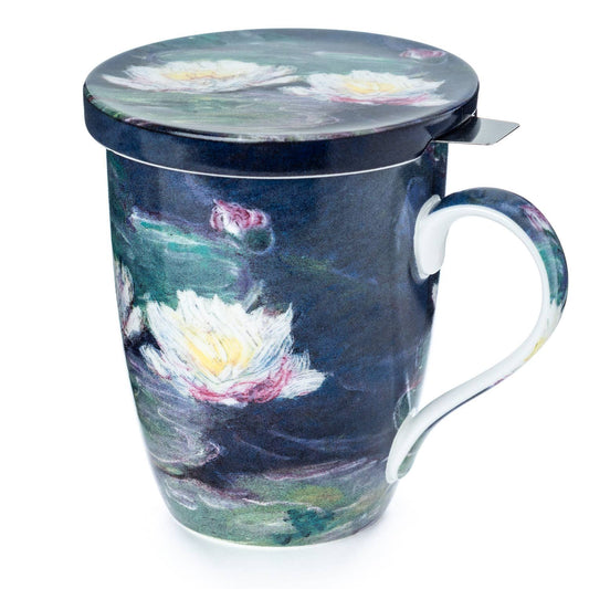 Monet 'Water Lilies' Tea Mug w/ Infuser & Lid