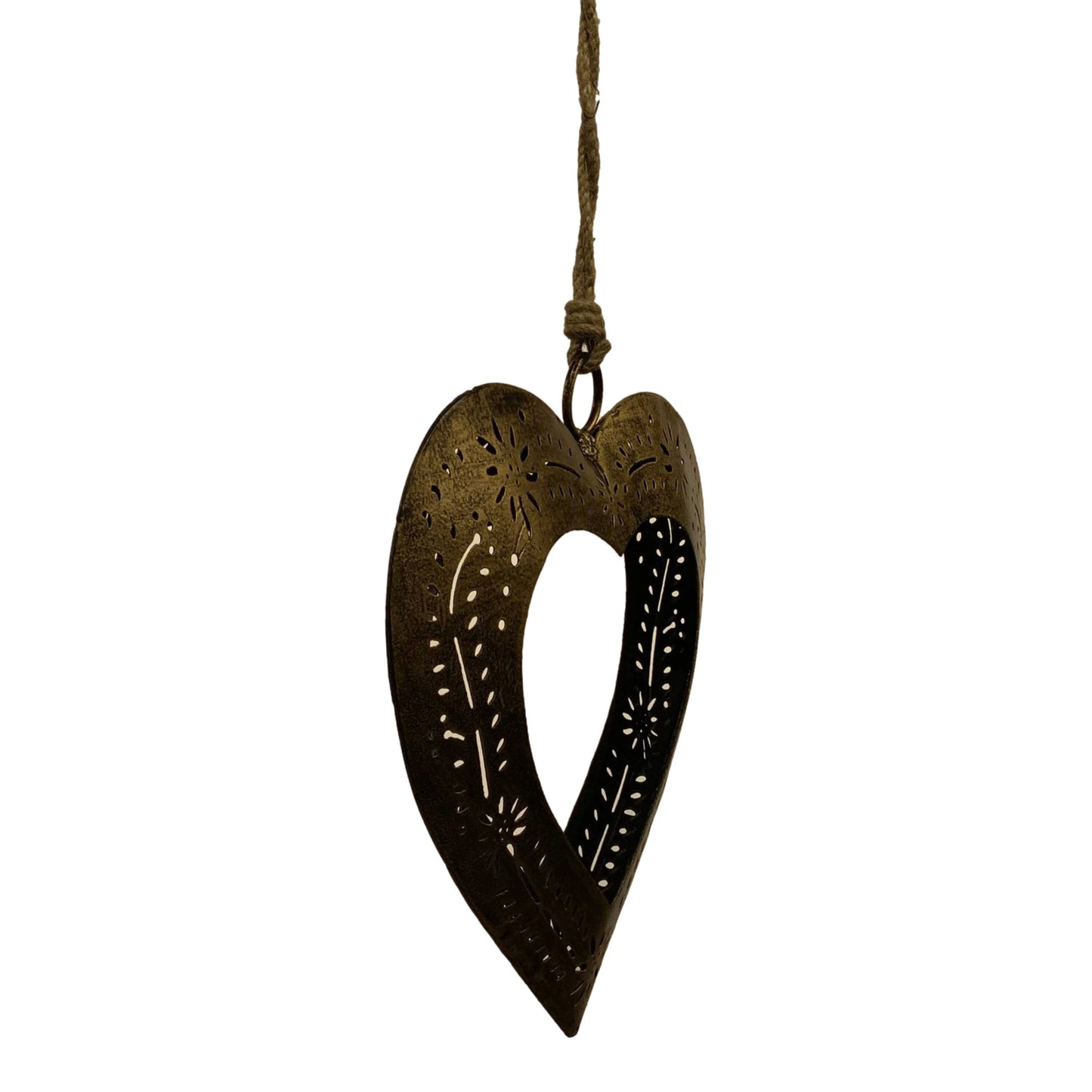 Laser Cut Metal Heart Hanging Pendent Christmas Ornament