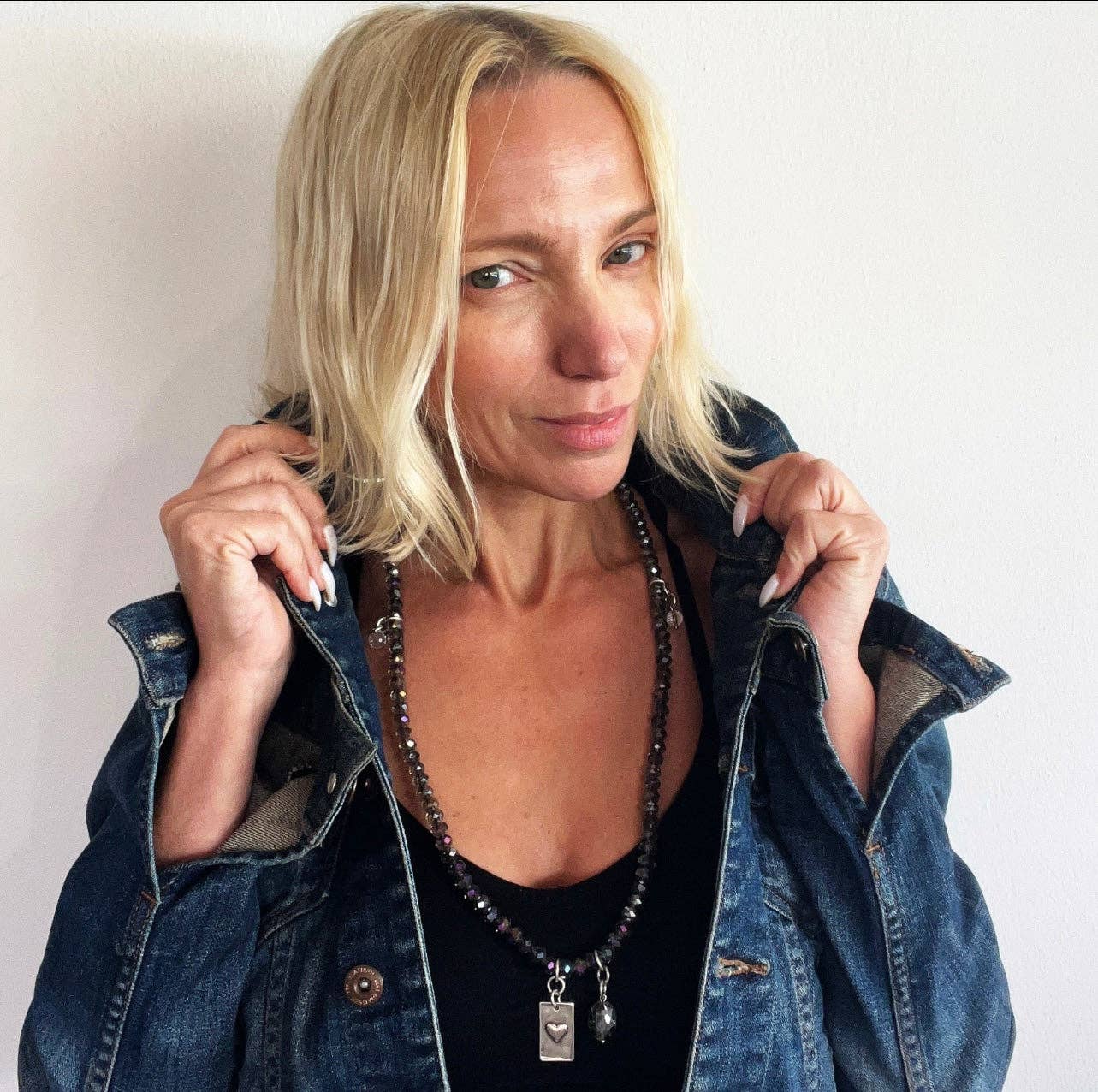 GRATEFUL THANKFUL BLESSED | Crystal Boho Wrap: S/M / Silver Finish Pendant