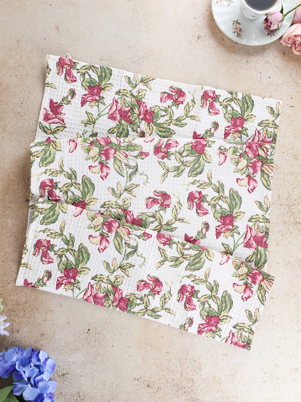 Sweet Pea Tea Towel - Ivory