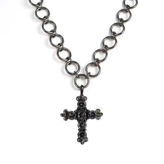 Betty Necklace Audrey Cross - Gun Metal