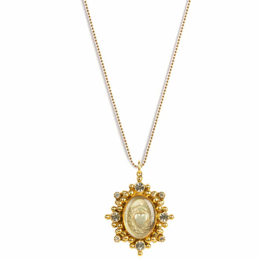 Ball Chain Cloister Sacred Heart -Gold