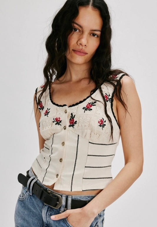 ROSE BUD KNIT TOP