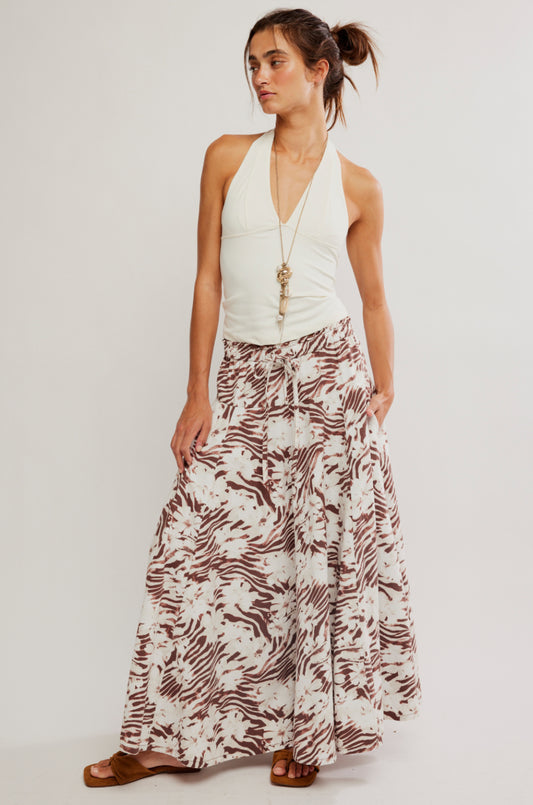 Zephyr Bustle Convertible Print Maxi