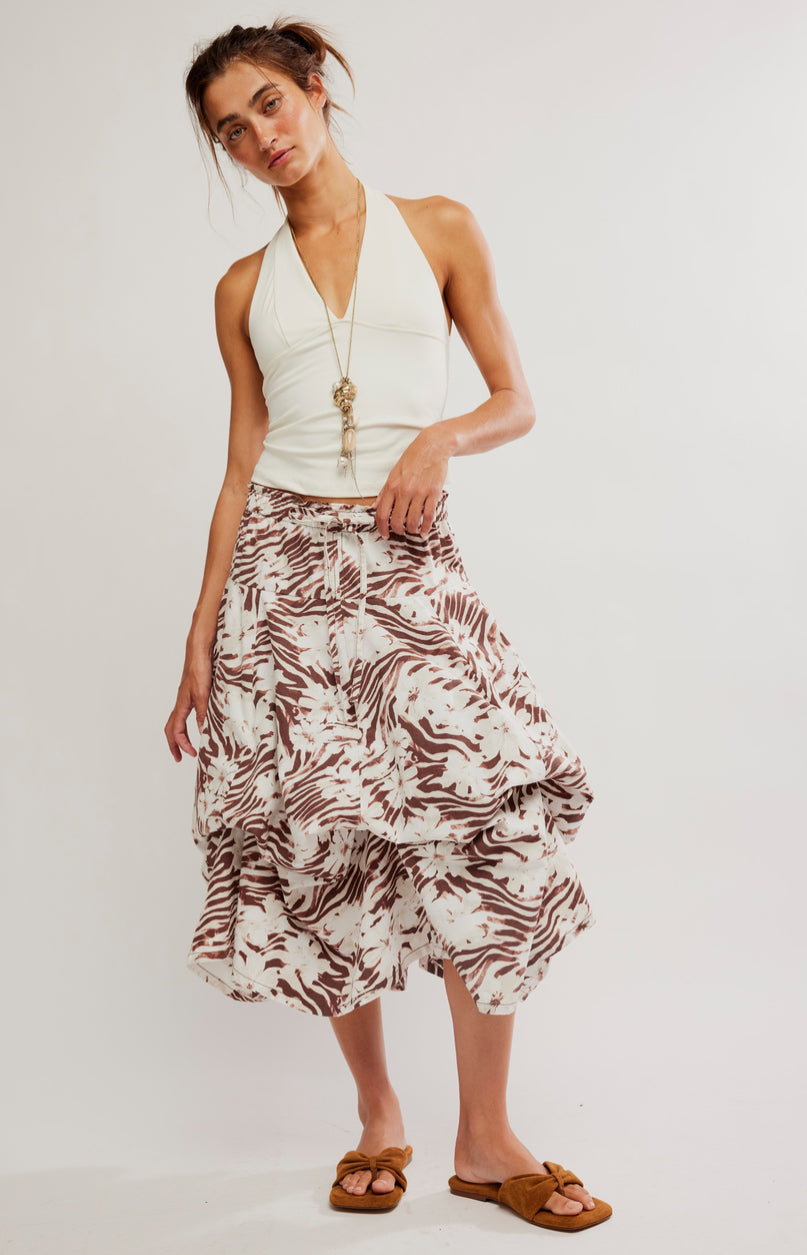 Zephyr Bustle Convertible Print Maxi