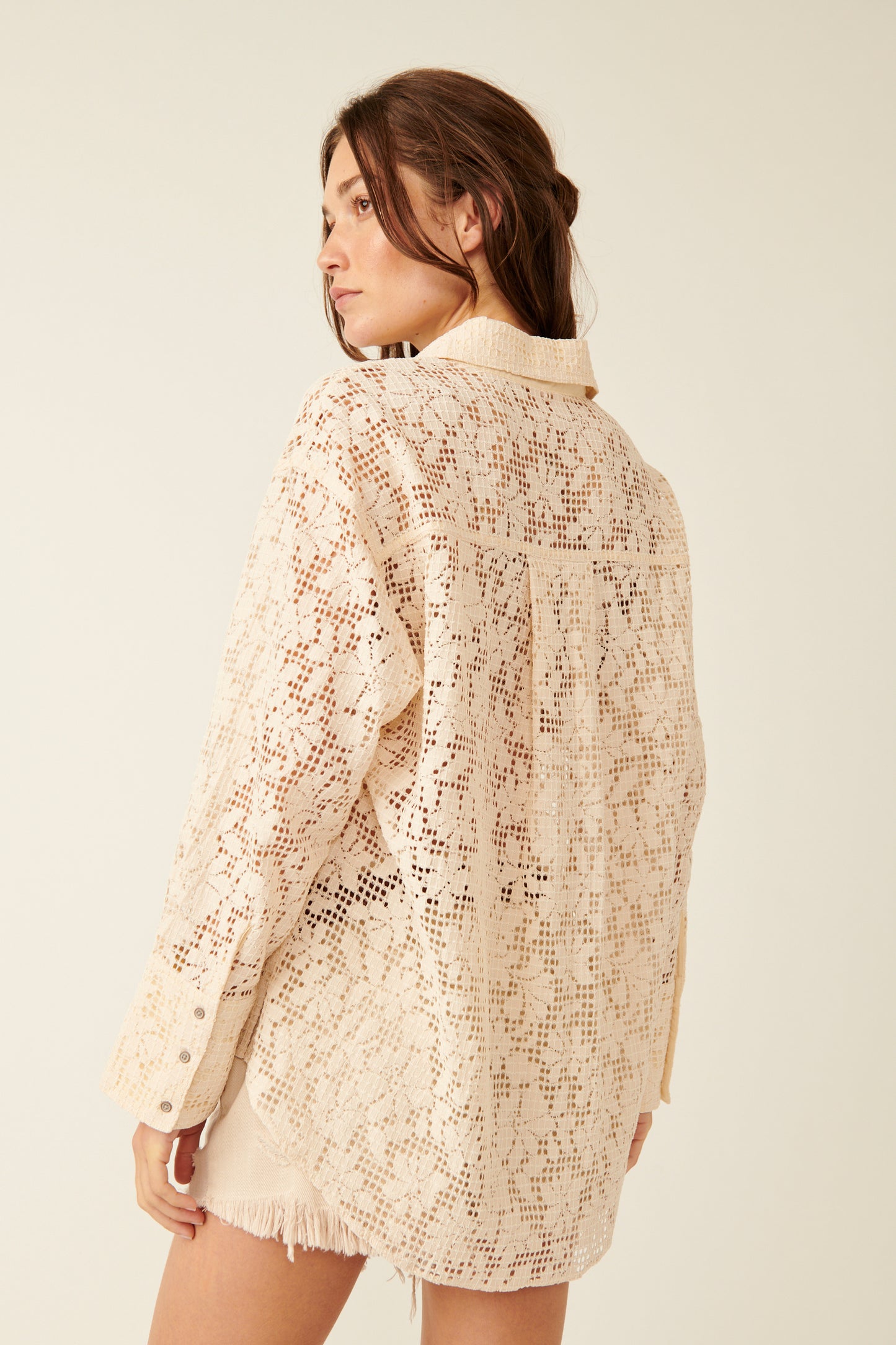 In Your Dreams Lace Buttondown