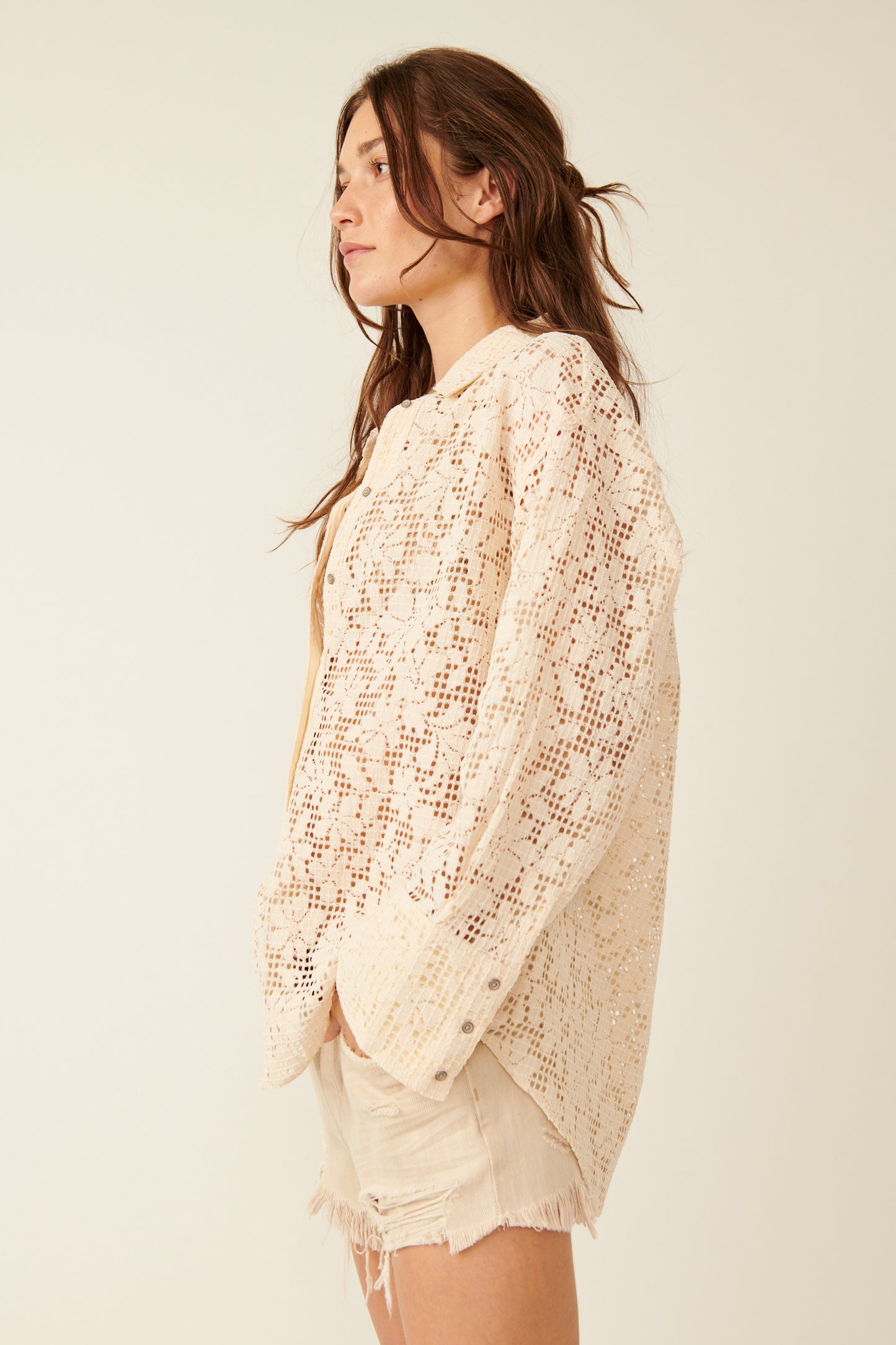In Your Dreams Lace Buttondown