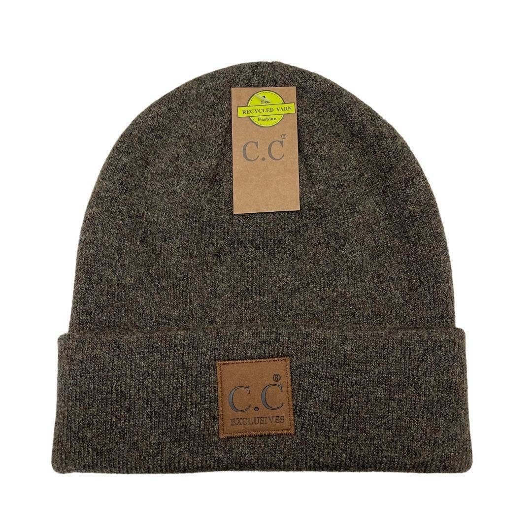 Unisex Soft Ribbed Leather Patch :Heather Cacao