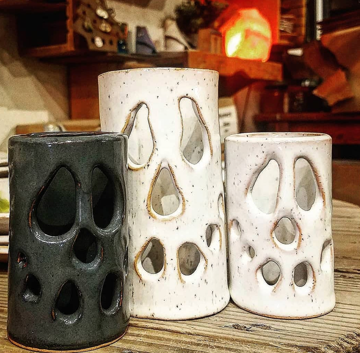 Halloween Ghost Luminary / Fall Candle / Handmade Fall Decor: Medium