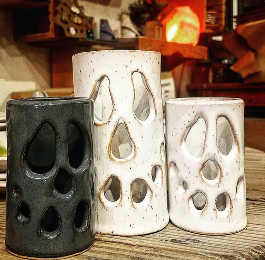 Halloween Ghost Luminary / Fall Candle / Handmade Fall Decor: Medium