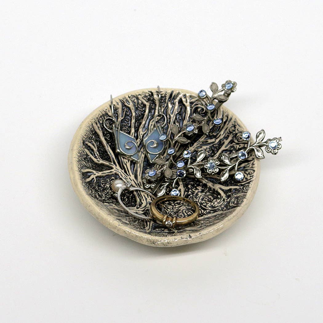 Pottery Dish Bowl - Tree Moon