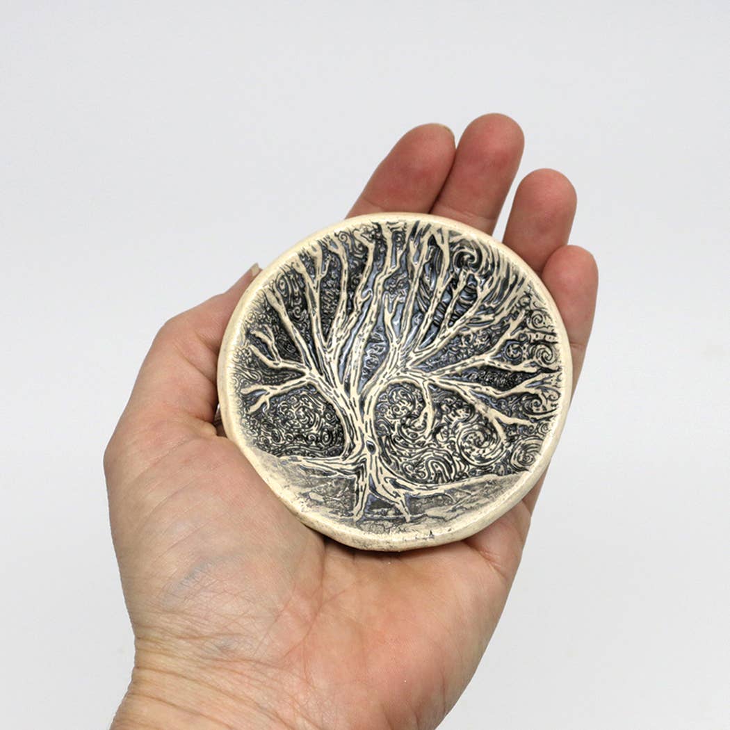 Pottery Dish Bowl - Tree Moon