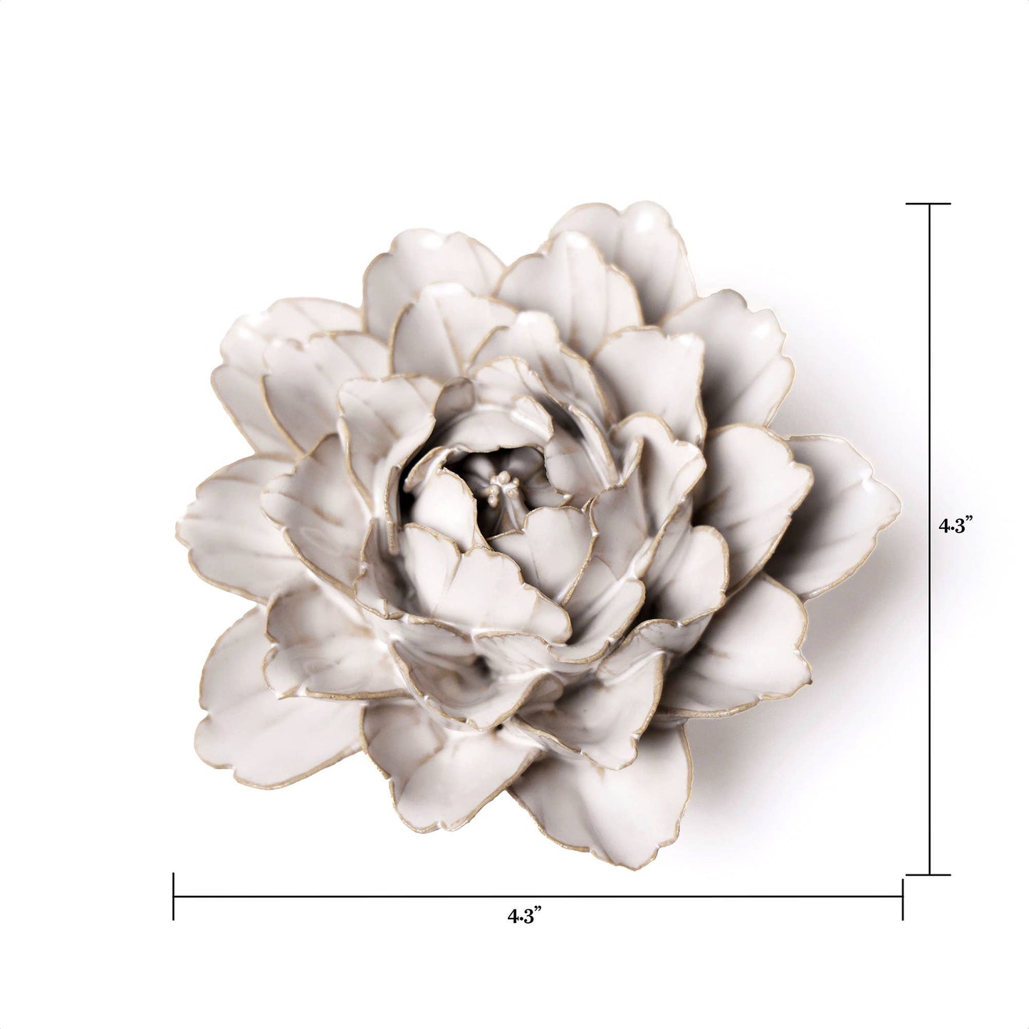 White Ceramic Flowers For Tabletop Or Wall Hanging: Ivory Ranunculus