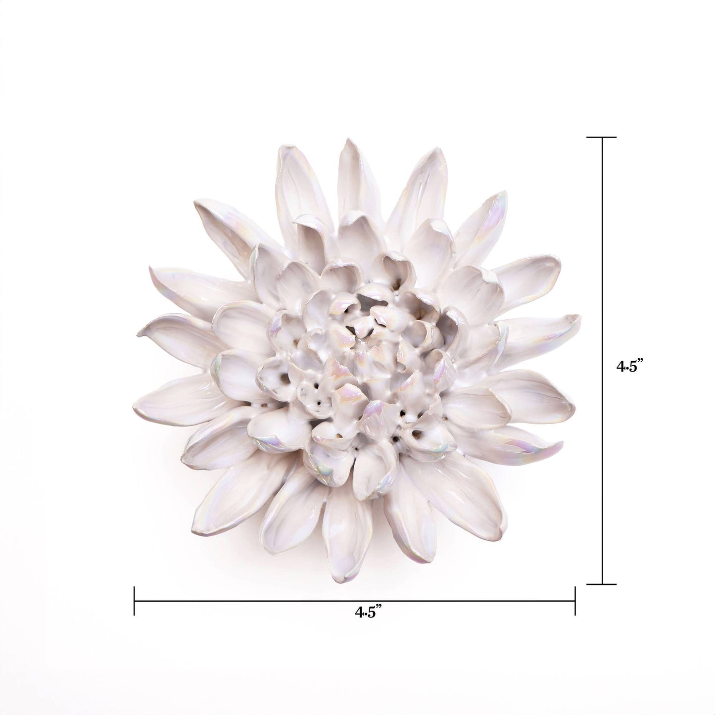 White Ceramic Flowers For Tabletop Or Wall Hanging: Ivory Ranunculus