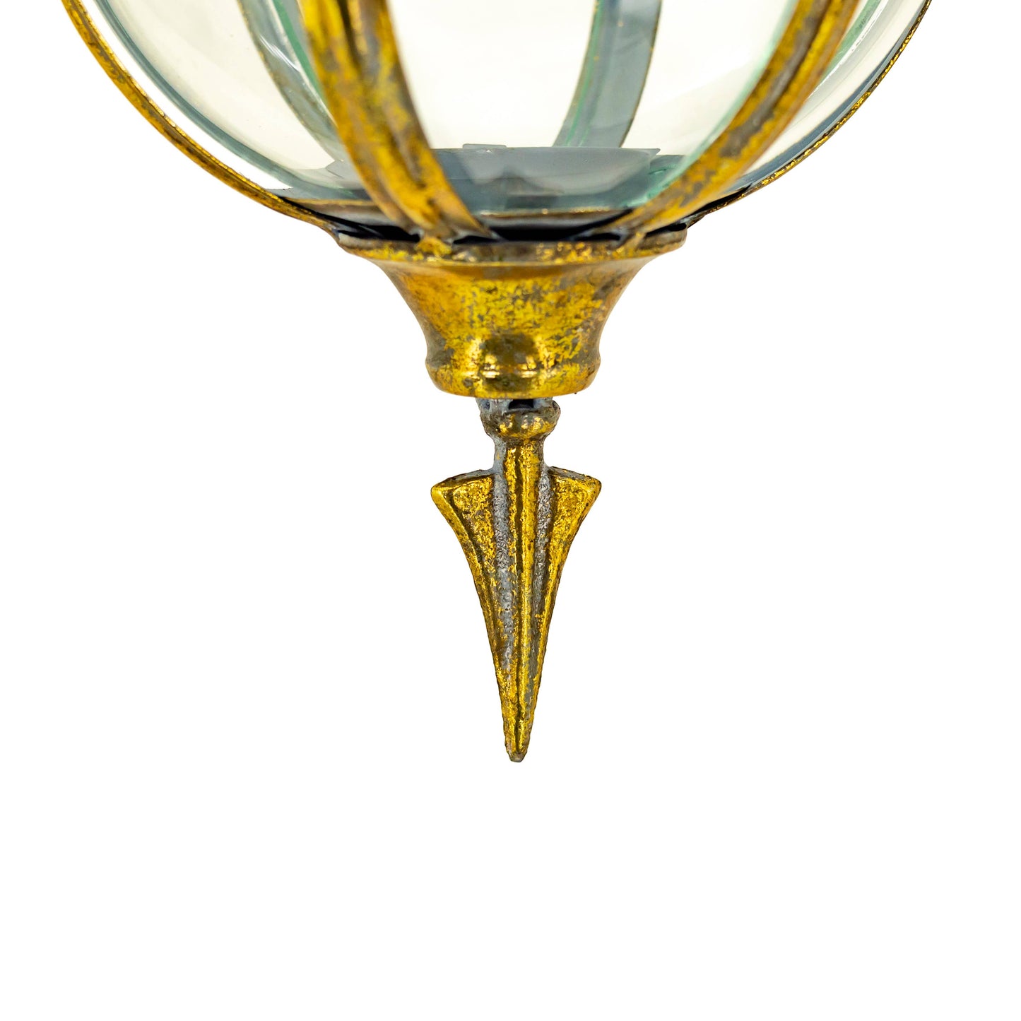 Iron & Glass Hanging Globe Lanterns in Gold "Sorrento"
