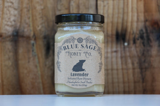 Lavender Infused Raw Honey Floral Honey Real Flowers: 9oz