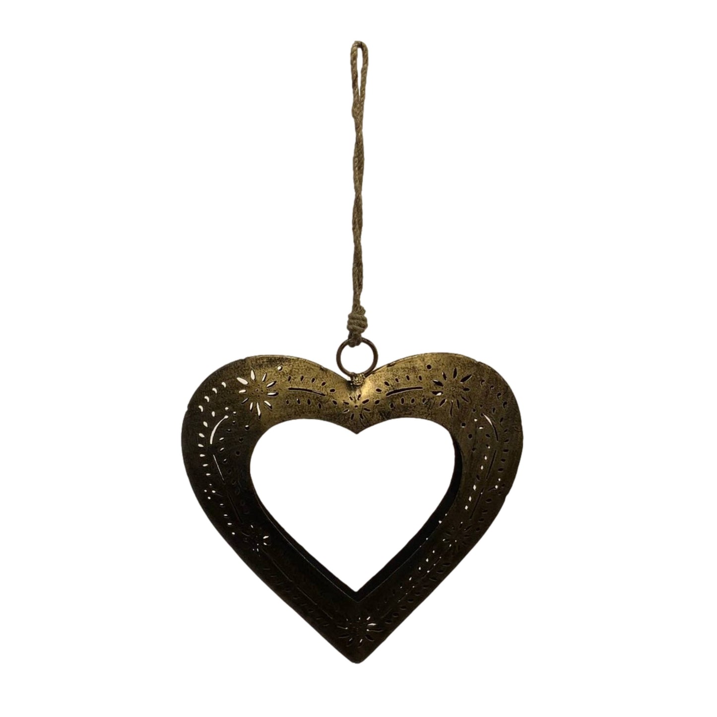Laser Cut Metal Heart Hanging Pendent Christmas Ornament