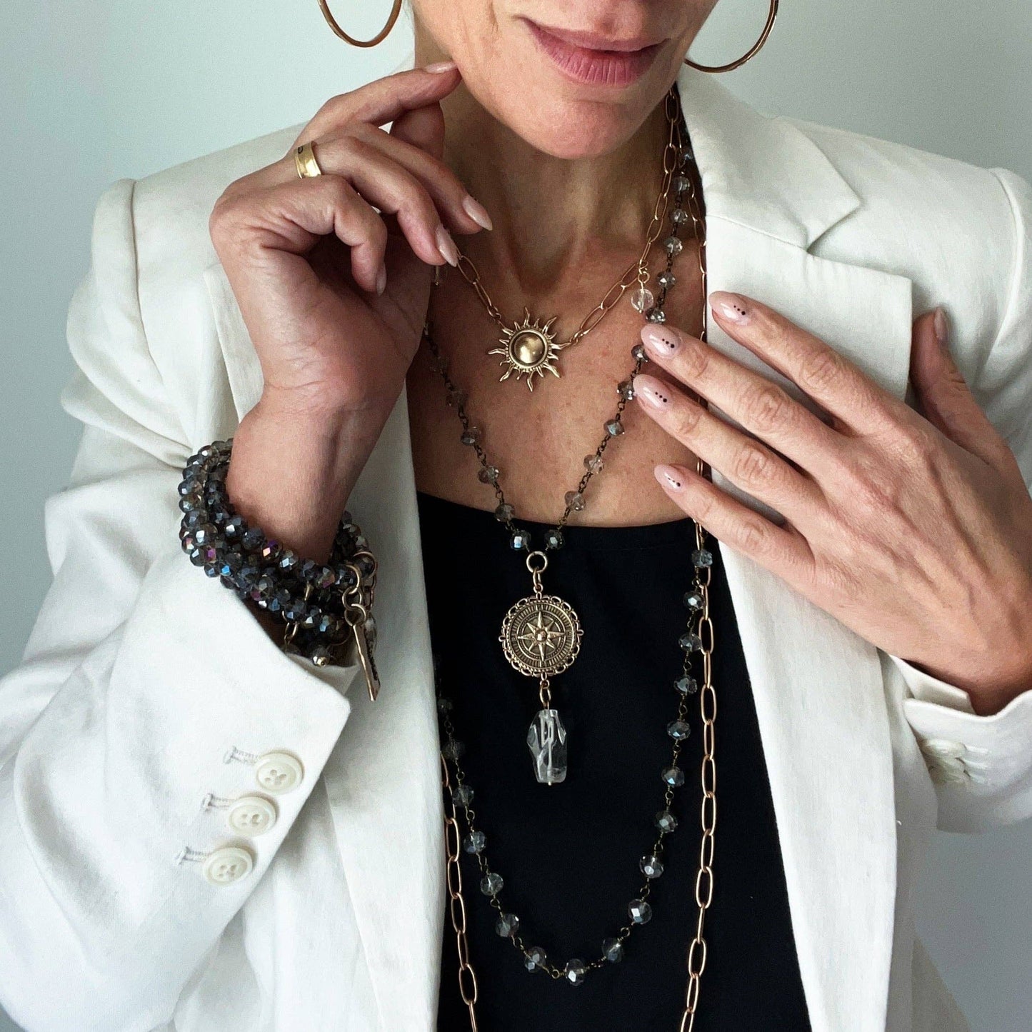 GRATEFUL | SUN | Long Chain: Silver Finish