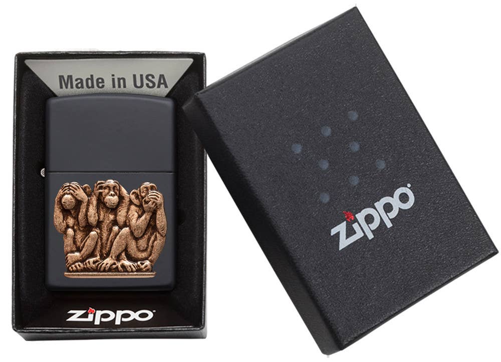Zippo Three Monkeys Emblem Windproof Lighter