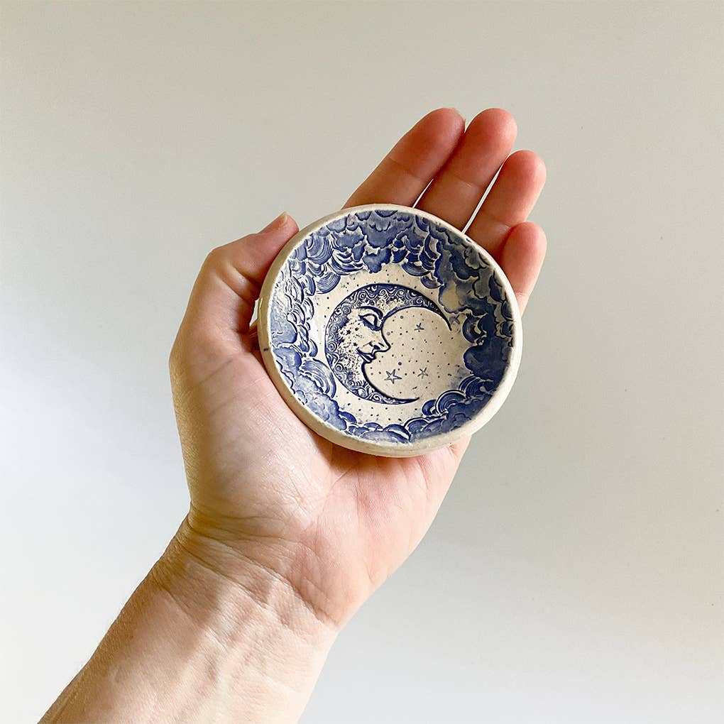 Pottery Dish Bowl - Crescent Moon