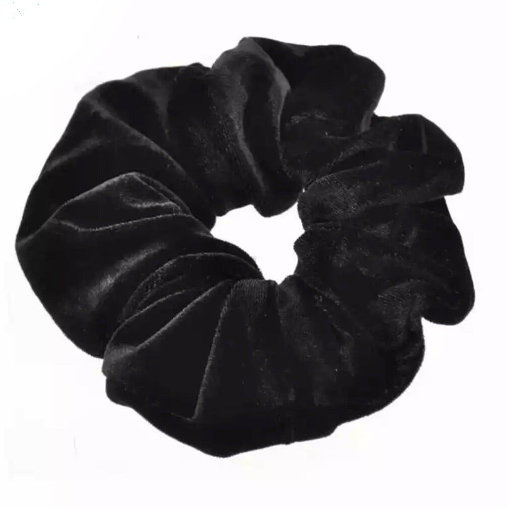 Ellas Black Velvet Hair Scrunchie
