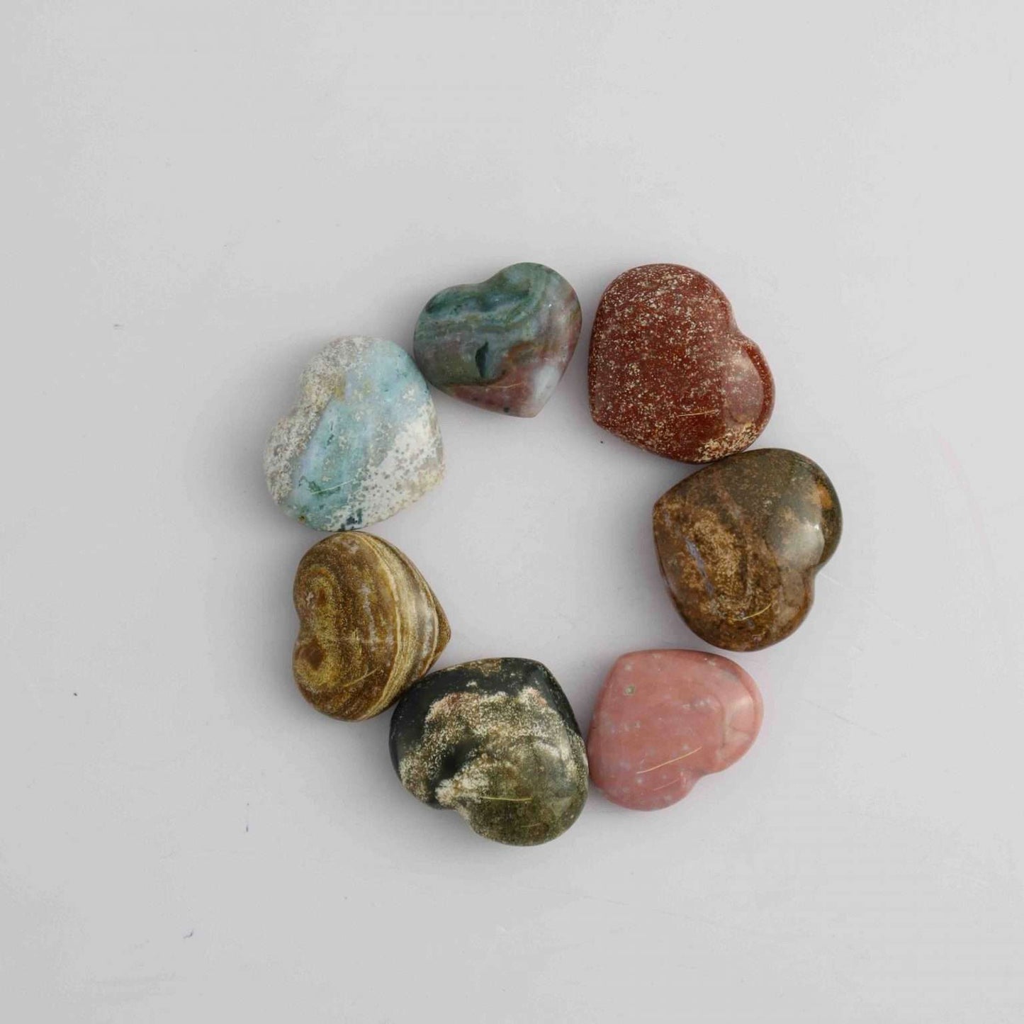 12 Ocean Jasper Hearts