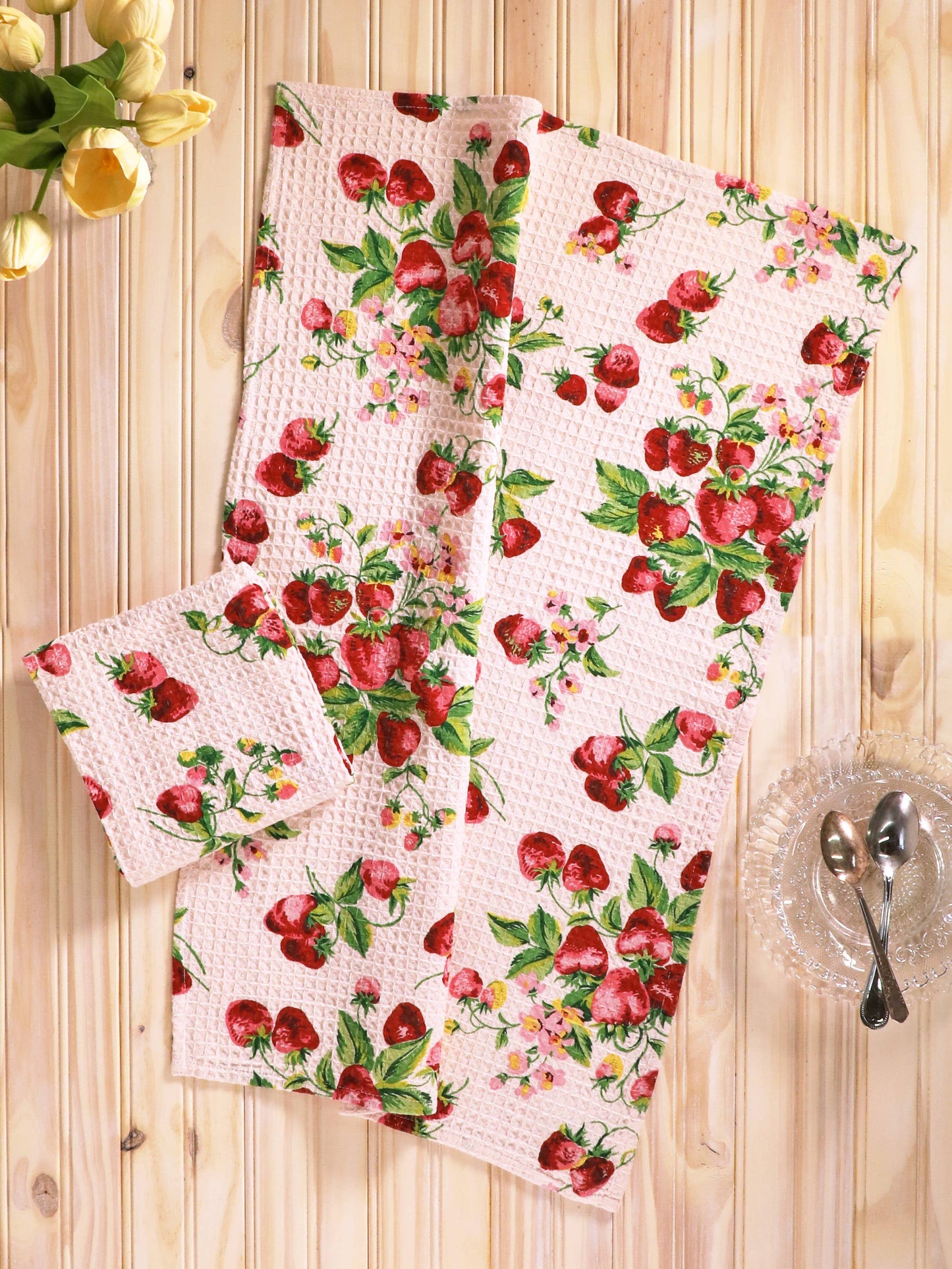 Strawberry Basket Tea Towel
