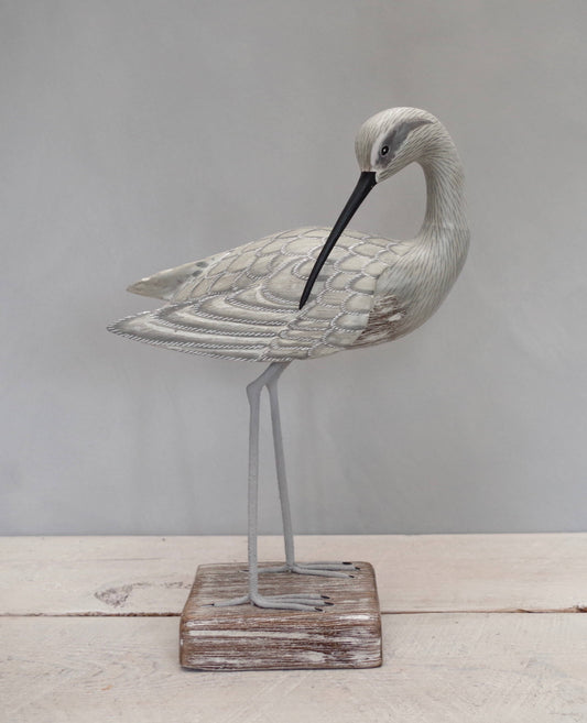 Sandpiper - Curlew - Turned - 14"H -Carved Wooden Ornament