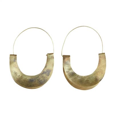 Yucca Earring - Crescent, Brass