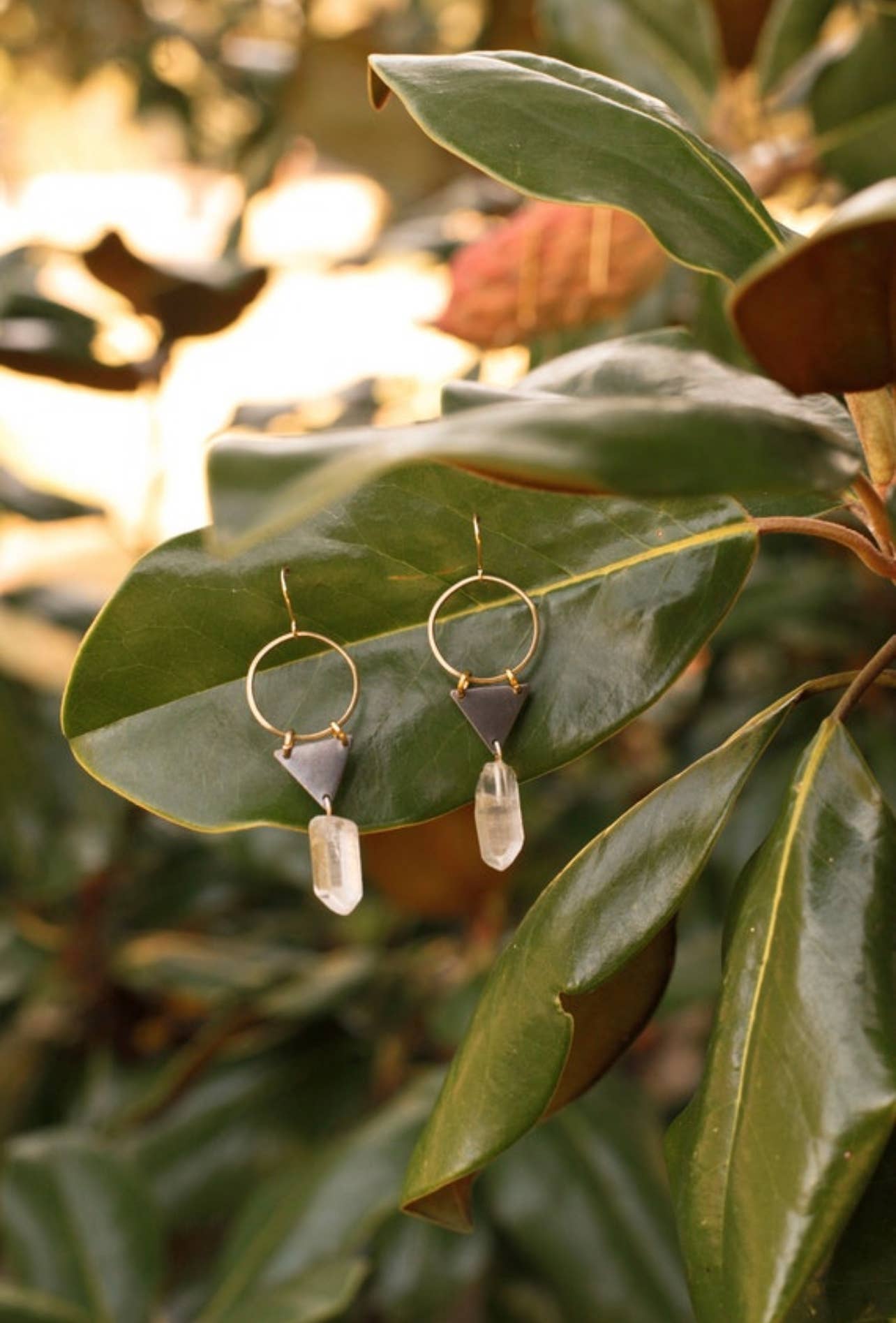 Crystal Triangle Earrings