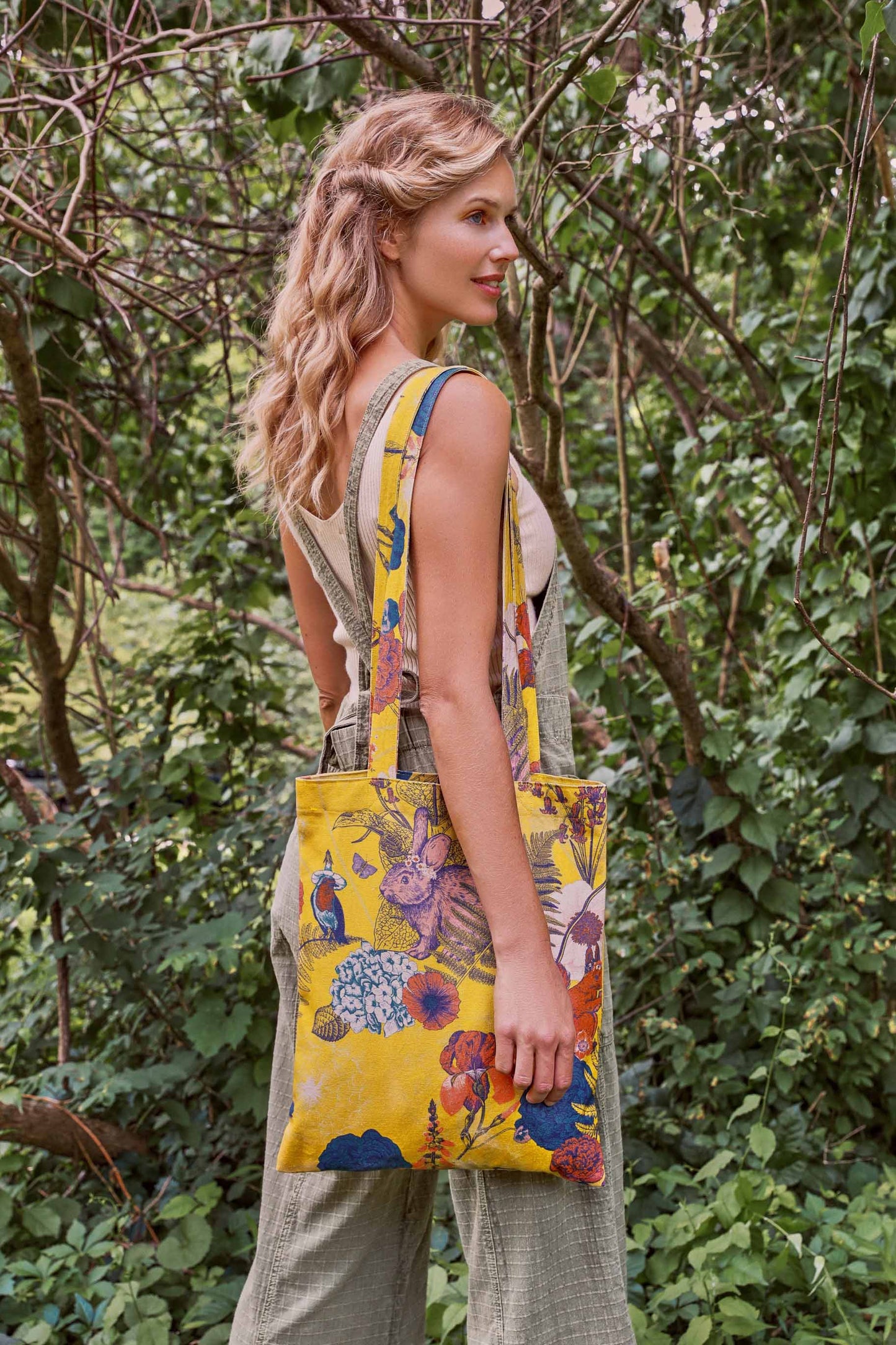 Summer Woodland Tote Bag - Mustard
