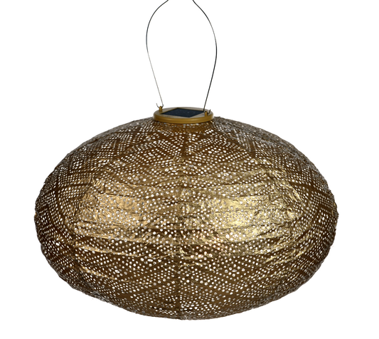 Oval Ikat Lantern, Gold