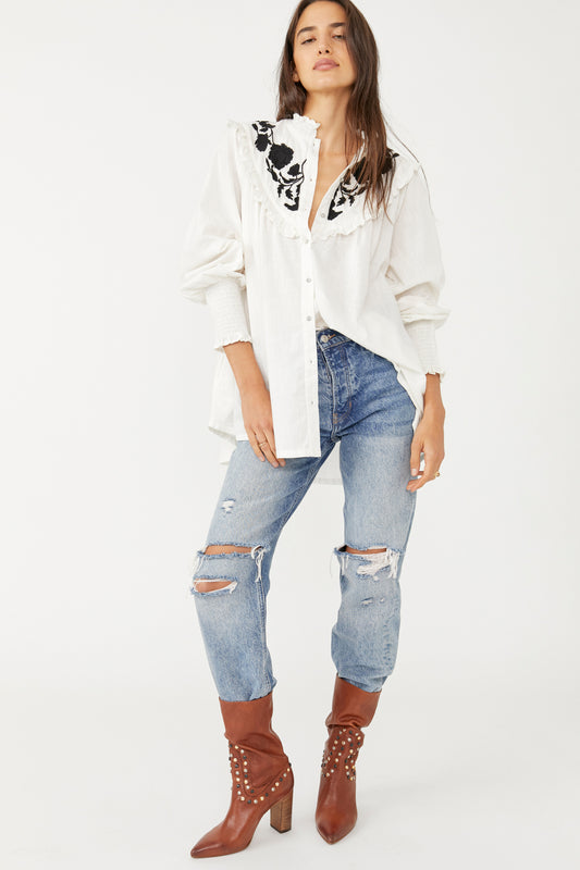 Rose Vines Embroided Top