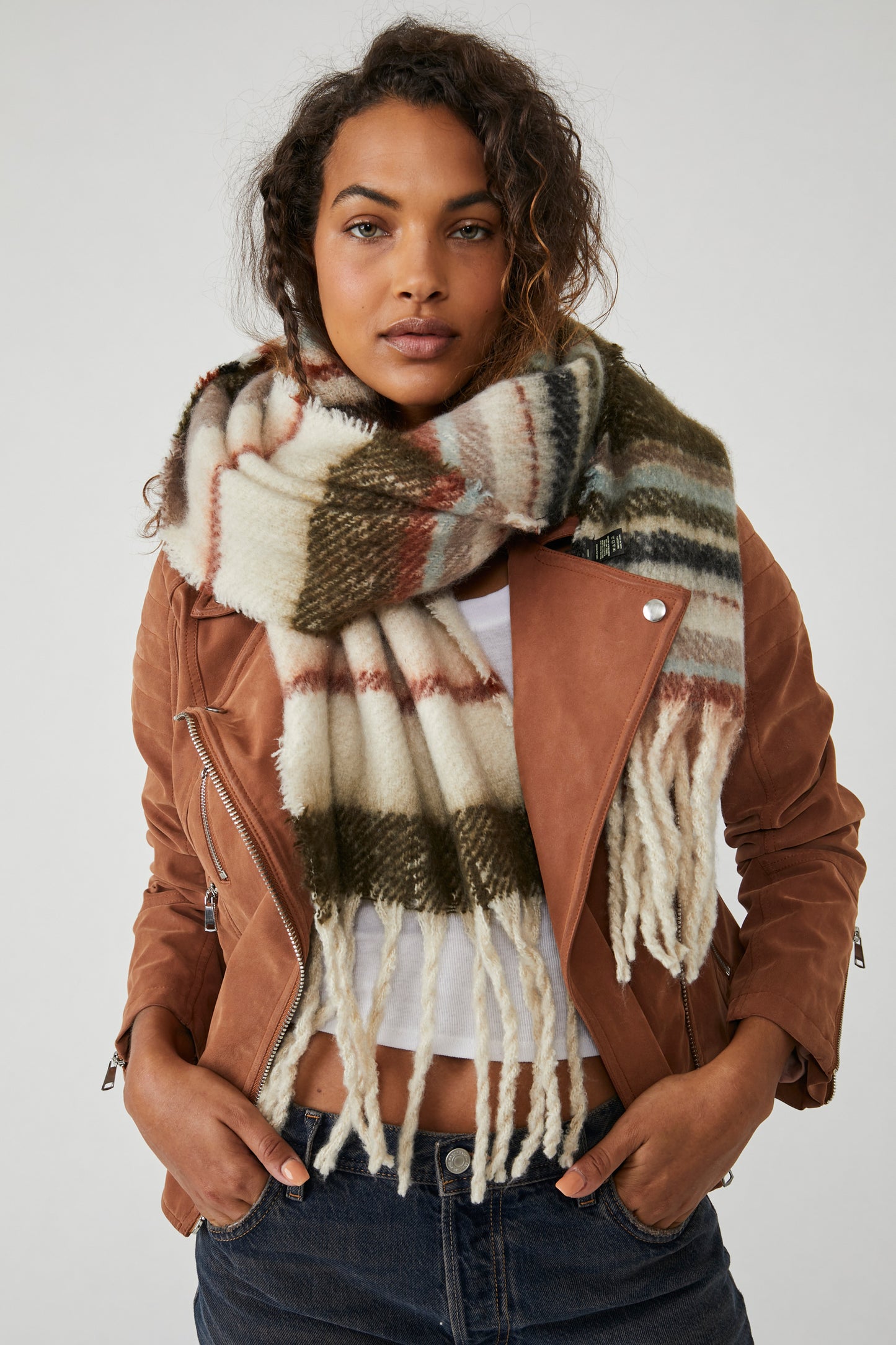 Skye Stripe Fringe Scarf