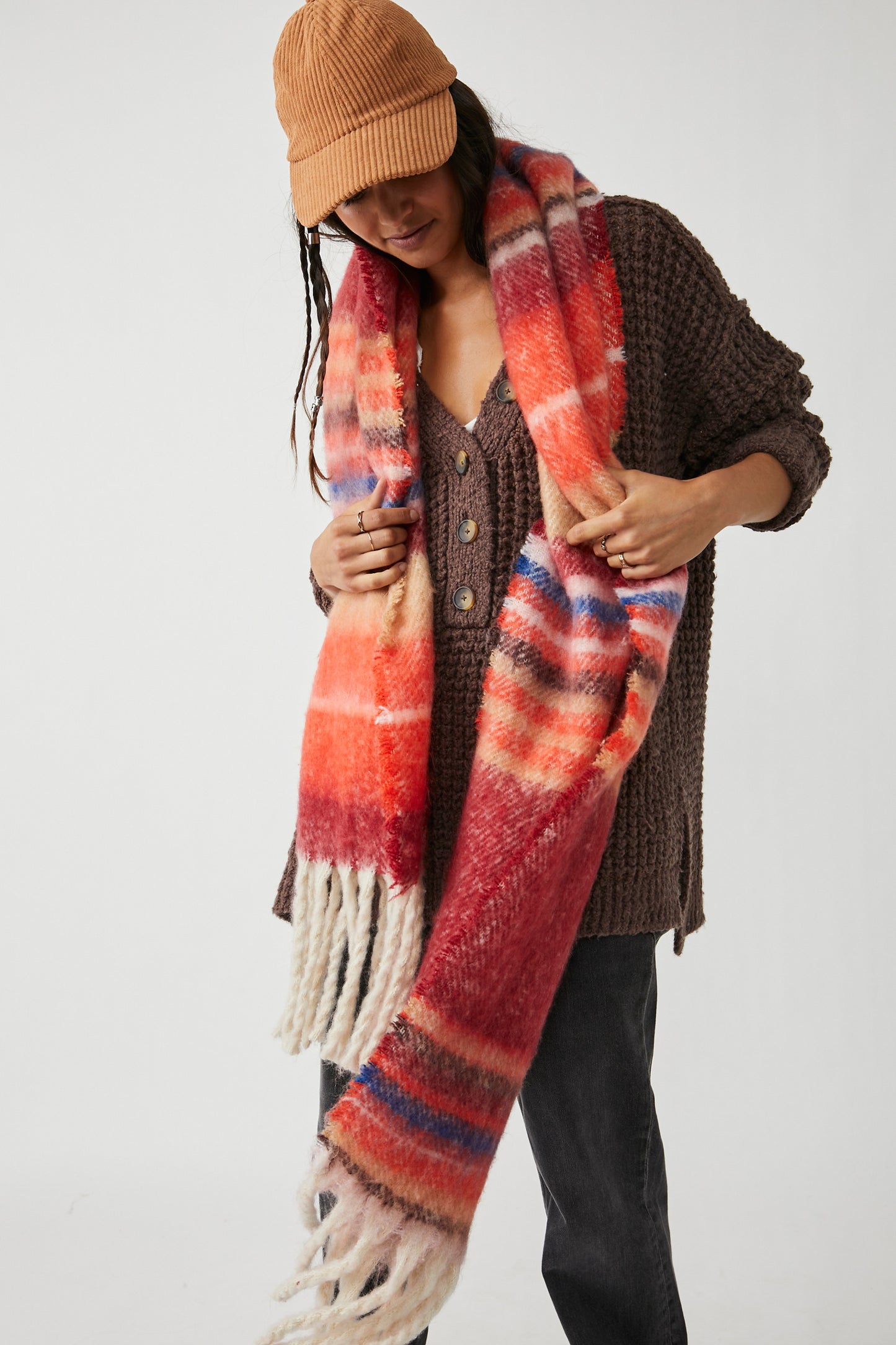 Skye Stripe Fringe Scarf