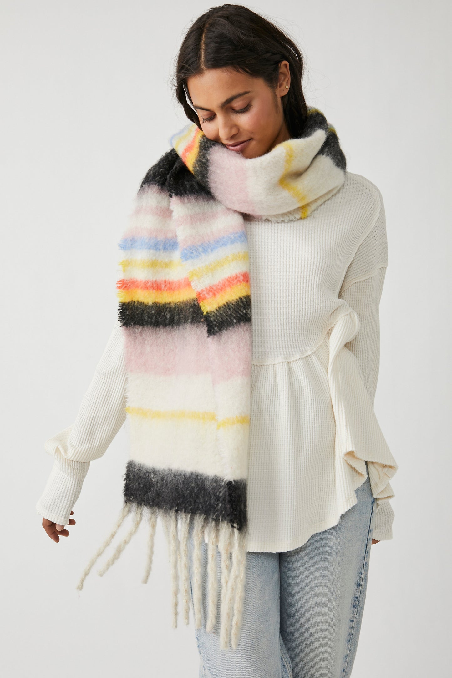 Skye Stripe Fringe Scarf