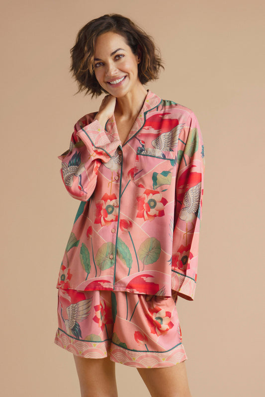 Crane at Sunrise in Petal Pyjamas - Medium