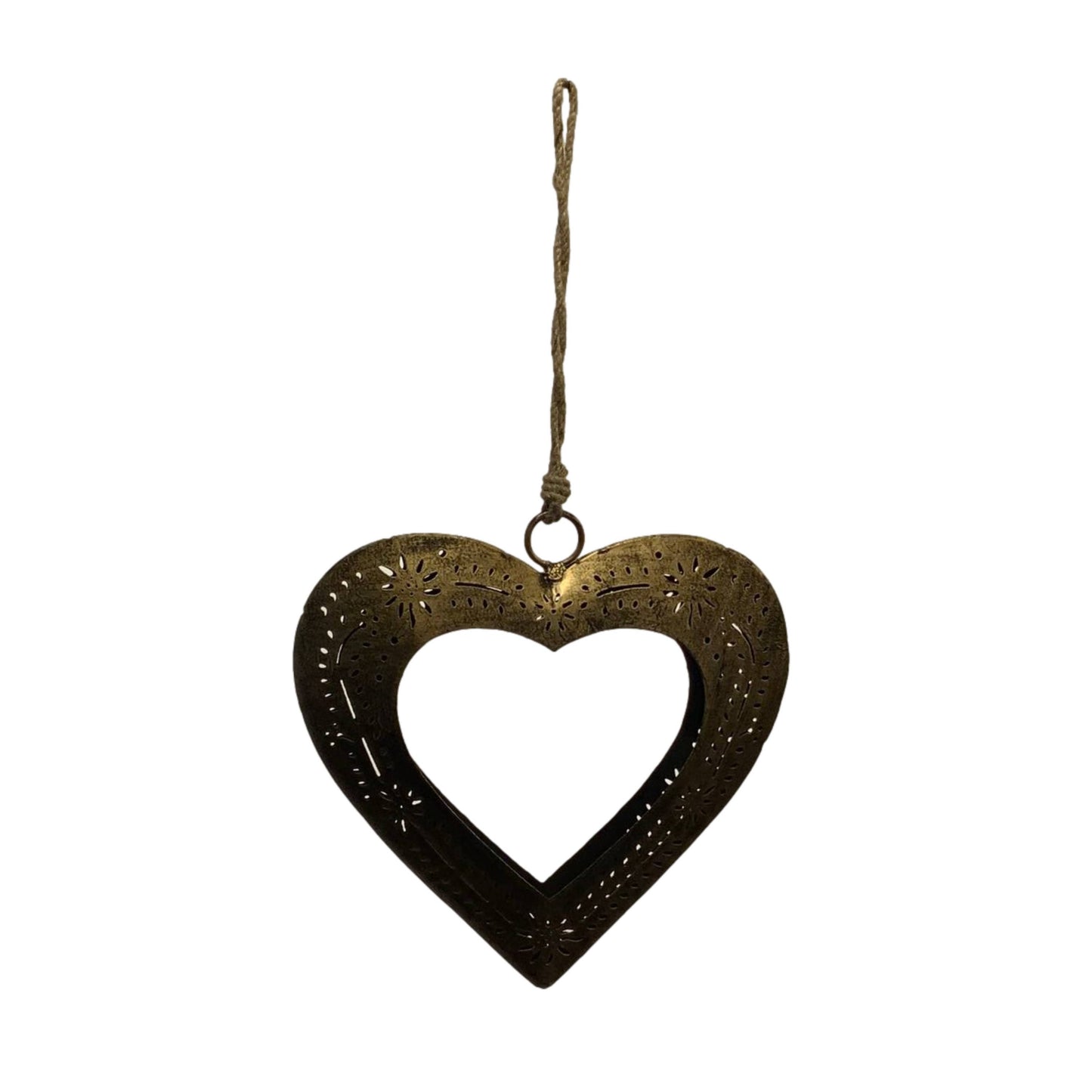 Laser Cut Metal Heart Hanging Pendent Christmas Ornament